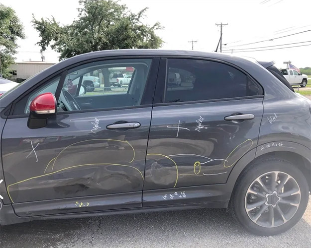 Damaged vehicle