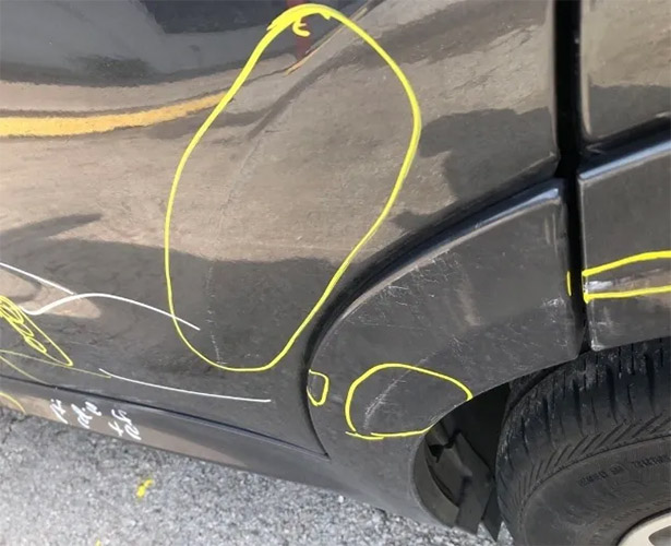 Damaged vehicle