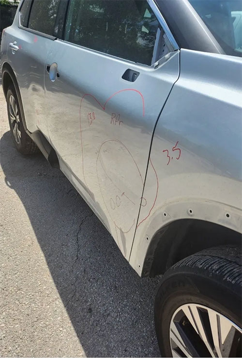 Damaged vehicle