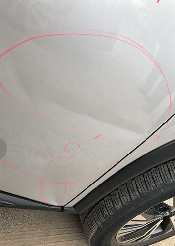Damaged vehicle